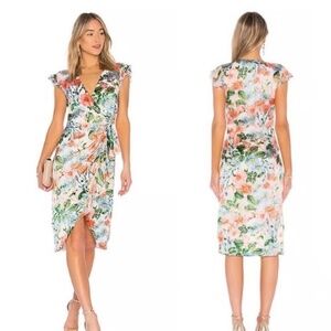 Alice and Olivia- floral silk wrap dress